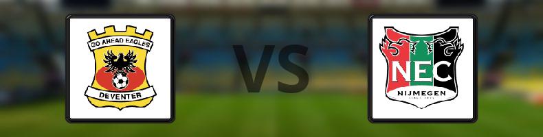 Go Ahead Eagles - NEC Nijmegen odds, speltips, resultat i Eredivisie