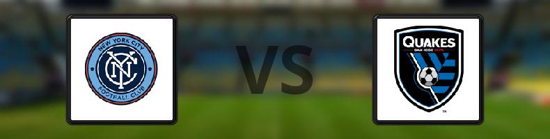 New York City FC - San Jose Earthquakes odds, speltips, resultat i MLS