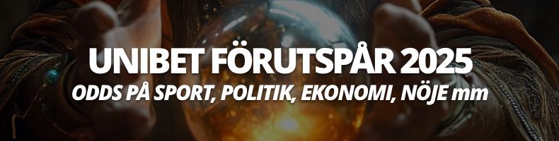 Unibet förutspår 2025 - odds på sport, ekonomi, politik, nöje & underhållning mm